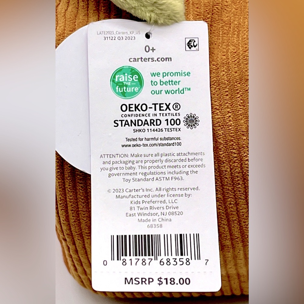 NWT Carter’s Fall Harvest Farmer’s Market Plush Activity Toy - Picture 9 of 10